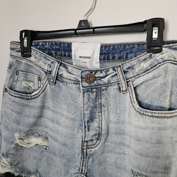One Teaspoon Jeans Distressed Light Blue denim ripped Neutral Casual Comfy - Picture 7 of 14